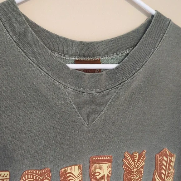 Fargo Clothing Island Style Crew Neck Sweatshirt MEDIUM Green Raised Accents - Picture 6 of 13